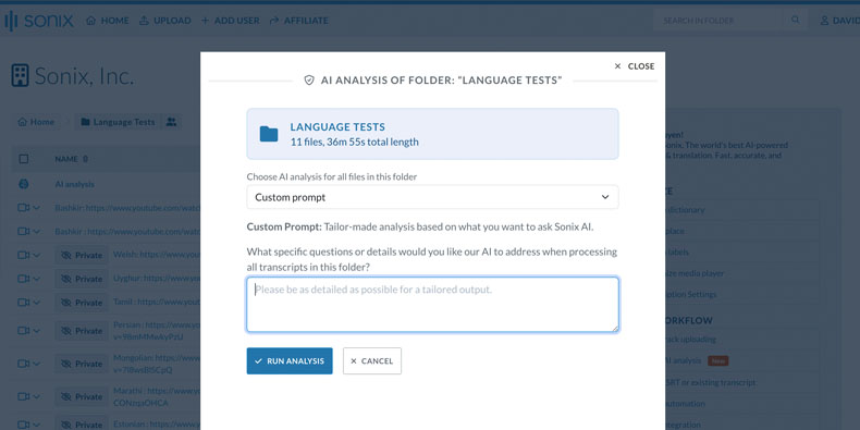 “Analyze multiple transcripts within a folder using AI for comprehensive insights” “AI tools provide comprehensive insights by analyzing multiple transcripts within a folder”