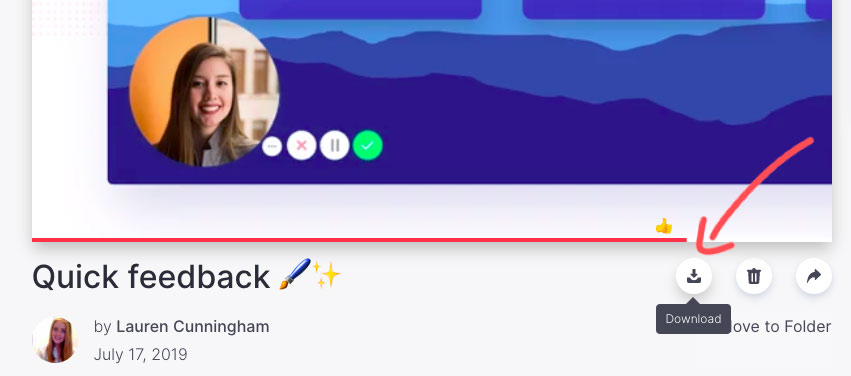 How to find the download video link for your Loom recording